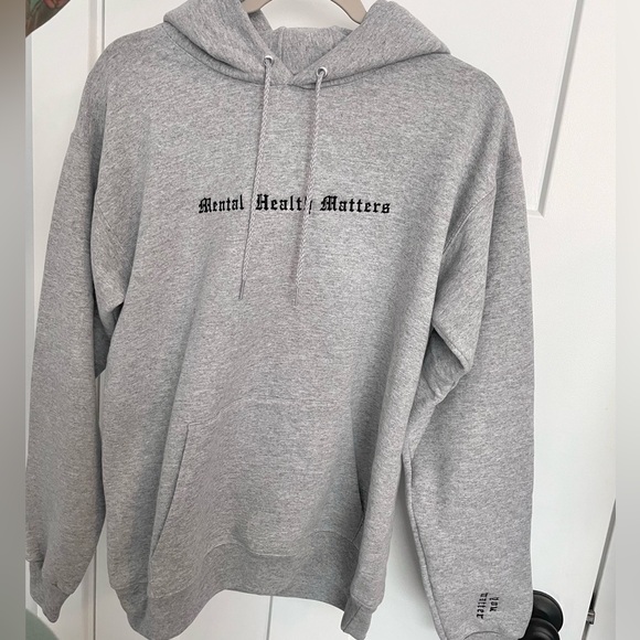 SLB Tops - Mental Health Matters Embroidered Hoodie with you matter sleeve embroidery